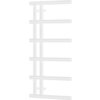 Biały, dekoracyjny grzejnik łazienkowy o wymiarach 988 x 500 mm z pięcioma poziomymi rurkami. Produkt ma moc 461 W i jest oznaczony jako W116-0988-500-00-20.