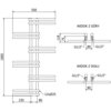 Schemat techniczny przedstawia dekoracyjny grzejnik łazienkowy o wymiarach 1005 x 550 mm, z oznaczeniami takimi jak "WIDOK Z GÓRY" i "WIDOK Z DOŁU". Widoczne są szczegóły techniczne, w tym wymiary i oznaczenia przyłączy G1/2", oraz liczba i średnica rur: 12xØ25.