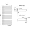 Schemat techniczny przedstawia grzejnik łazienkowy o wymiarach 1000 x 500 mm z oznaczeniami: "WIDOK Z GÓRY", "WIDOK Z DOŁU", "G1/2"", oraz wymiarami 169, 135, 80 i 23xØ19.