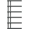 Grzejnik łazienkowy dekoracyjny w kolorze antracytowym, o wymiarach 988 x 500 mm, zbudowany z poziomych rur. Produkt ma moc 461 W i oznaczenie W116-0988-500-00-66.