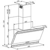 Okap VDB Deco 90 Czarno-biały 270m3/h 62dB klasa C Szerokość [cm] 90