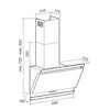 Okap VDB Deco 60 Biały- czarne szkło 280m3/h 63dB klasa C Szerokość [cm] 60