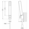 Schemat techniczny przedstawia zestaw wannowy z wymiarami: wysokość 275 mm, długość 1500 mm, szerokość 44 mm, oraz odległością 70 mm od ściany. Widoczne są oznaczenia: 215, 60, G1/2.