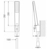 Schemat techniczny przedstawia zestaw wannowy z wymiarami: wysokość 260 mm, szerokość 44 mm, długość węża 1500 mm, oraz oznaczenie G1/2. Produkt to "Mexen Sabre R72 zestaw wannowy, chrom - 72103R72-00".