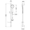Schemat techniczny przedstawia wymiary baterii prysznicowej z zestawem prysznicowym, z oznaczeniami: 800 mm, 22 mm, 240 mm, 1500 mm, G1/2, 84 mm, 105 mm. Produkt jest oznaczony jako "Mexen Milo DF40 bateria prysznicowa z zestawem prysznicowym, złota - 7134R40-50".