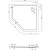 Rysunek techniczny przedstawia pięciokątny brodzik o wymiarach 1000 x 1000 mm z otworem odpływowym o średnicy 90 mm, z zaznaczonymi wymiarami poszczególnych krawędzi i elementów. Widoczne są również przekroje boczne z dodatkowymi wymiarami, takimi jak wysokość 40 mm i średnica 120 mm.
