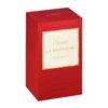 Czerwone pudełko z napisem "Cartier La Panthère Eau de Parfum" na białym tle z delikatnym złotym obramowaniem. Na dole widnieje napis "Eau de Parfum Vaporisateur Spray 100 ml e 3.3 FL. OZ.".