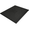 Czarny, prostokątny brodzik o teksturowanej powierzchni z centralnie umieszczonym odpływem. Produkt ma wymiary 110 x 100 cm.