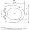 Schemat techniczny deski sedesowej z wymiarami: szerokość 420 mm, długość regulowana 375-445 mm, odległość między zawiasami 45-205 mm, szerokość wewnętrzna 300 mm, długość wewnętrzna 240 mm, całkowita długość 380 mm, wysokość boczna 40 mm i 20 mm.