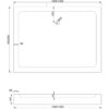 Rysunek techniczny przedstawia prostokątny brodzik o wymiarach 120 x 90 cm z otworem odpływowym o średnicy 50 mm, umieszczonym 220 mm od jednej z krawędzi. Na rysunku widoczne są wymiary: 65 mm od krawędzi do wewnętrznej części brodzika, wysokość 140 mm oraz głębokość 45 mm.