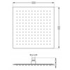 Kwadratowa deszczownica o wymiarach 300 x 300 mm z widocznymi otworami na całej powierzchni, przedstawiona z boku z oznaczeniem G1/2 i wysokością 40 mm. Na rysunku znajdują się strzałki wskazujące wymiary deszczownicy.