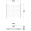 Schemat przedstawia deszczownicę o wymiarach 200x200 mm z oznaczeniem G1/2, a jej wysokość wynosi 40-22 mm. Na powierzchni deszczownicy widoczne są równomiernie rozmieszczone otwory.