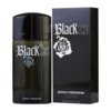 Czarne opakowanie i butelka perfum z białym napisem "Black XS" oraz grafiką róży. Na dole widnieje napis "paco rabanne" oraz "100 ml e 3.4 FL OZ".