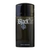 Czarny flakon z napisem "Black XS" ozdobionym grafiką róży, poniżej widnieje napis "paco rabanne".