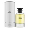 Na zdjęciu widoczna jest butelka perfum oraz opakowanie z napisem "L'IMPRESSION PARFUM". Na opakowaniu znajduje się również tekst "VAPORISATEUR NATURAL SPRAY e100ML 3.4 FL.OZ".