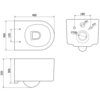 Schemat techniczny przedstawia wymiary miski WC, z widocznymi oznaczeniami: 480 mm, 360 mm, 355 mm, 300 mm, 180 mm, 155 mm oraz średnicami Ø100, Ø55 i Ø28. Rysunek zawiera widok z góry, z boku i z przodu, bez dodatkowych elementów graficznych.