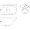 Schemat techniczny przedstawia wymiary miski WC z trzema widokami: z góry, z boku i z przodu. Widoczne są oznaczenia wymiarów: 545 mm, 370 mm, 180 mm, 365 mm, 330 mm oraz średnice Ø55, Ø28, Ø100.