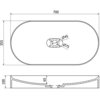Rysunek techniczny przedstawia umywalkę nablatową o wymiarach 700 x 355 mm, z otworem o średnicy 45 mm i 75 mm, oraz przekrój boczny o wysokości 100 mm i głębokości 65 mm.