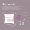 Na ilustracji znajduje się schemat poduszki elektrycznej z widocznymi elementami do podłączenia, a w górnej części widnieje tekst: "Rozpocznij. Zanim będziesz mógł używać swojego Heaty, musisz jednorazowo połączyć grzejnik z akumulatorem w poduszce. Otwórz w tym celu zamek błyskawiczny i połącz oba elementy."