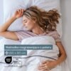Na zdjęciu widoczna jest osoba leżąca w łóżku pod białą pościelą, obok której znajduje się tekst: "Nakładka rozgrzewająca z polaru 150 x 80 cm". W dolnej części zdjęcia znajduje się logo OEKO-TEX z napisem "STANDARD 100 Special Articles 06.0.43510 Hohenstein HTTI www.oeko-tex.com".