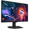 Monitor z wyświetlaczem przedstawiającym postać w skafandrze kosmicznym na desce, lecącą przez kolorowy tunel kosmiczny. Na obudowie monitora widoczne jest logo "SAMSUNG".