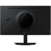 Na zdjęciu widoczny jest tył czarnego monitora z okrągłym panelem montażowym i kilkoma portami, w tym HDMI i USB. Obok panelu znajduje się logo producenta.