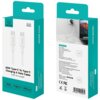 Opakowanie produktu "Kabel USB-C - USB-C USAMS U90 60W 1 m Biały" przedstawia kabel z dwoma złączami USB-C oraz tekst: "60W Type-C To Type-C Charging & Data Cable, 3.3ft 1m Length". Na odwrocie znajdują się specyfikacje techniczne, logo USAMS oraz oznaczenia certyfikatów CE i RoHS.