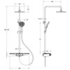Schemat techniczny zestawu prysznicowego z deszczownicą i baterią, zawierający wymiary: 225 mm, 144 mm, 126 mm, 800-1100 mm, 72 mm, 459 mm, 24 mm, 420 mm, 40-55 mm, 717 mm, 184 mm. Produkt to "Mexen Exxo zestaw prysznicowy natynkowy z deszczownicą i baterią, chrom/biały - 78113-20".