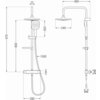 Schemat techniczny zestawu prysznicowego z deszczownicą i baterią termostatyczną, zawierający wymiary: wysokość 970 mm, szerokość 280 mm, długość węża 1500 mm, średnica deszczownicy 240 mm, oraz oznaczenia G1/2.