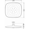 Schemat przedstawia widok z góry i z boku głowicy prysznicowej o wymiarach 260 mm na 235 mm, z oznaczeniem przyłącza G1/2 oraz wysokością 40-30 mm. Na powierzchni głowicy widoczne są równomiernie rozmieszczone otwory.