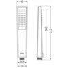 Na ilustracji widoczny jest schemat techniczny zestawu prysznicowego z wymiarami: szerokość 42 mm, długość 210 mm, długość uchwytu 200 mm, oraz oznaczenie gwintu G1/2 o szerokości 36 mm. Produkt to "Mexen Uno DR72 zestaw prysznicowy podtynkowy, chrom - 71435DR72-00".