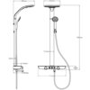 Na zdjęciu znajduje się techniczny rysunek zestawu prysznicowego z deszczownicą i baterią, z wymiarami podanymi w milimetrach: 385 mm, 300 mm, 1180 mm, 32 mm, 140 mm, 165 mm, 73.5 mm, 68 mm, 510 mm. Produkt jest opisany jako "Mexen Blaze zestaw prysznicowy natynkowy z deszczownicą i baterią, czarny/złoty - 78109-75".