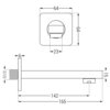 Schemat techniczny przedstawia wymiary elementów zestawu wannowo-prysznicowego, z widocznymi oznaczeniami: 64 mm, 23 mm, 6 mm, G1/2, 142 mm, 165 mm, 15 mm.