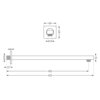 Schemat techniczny przedstawia wymiary zestawu prysznicowego podtynkowego, z oznaczeniami: 64x64 mm, G1/2, 6 mm, 22 mm, 400 mm, 425 mm, 18 mm. Produkt to "Mexen Uno DR62 zestaw prysznicowy podtynkowy, złoty - 71435DR62-50".