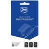 Opakowanie produktu "Szkło hybrydowe 3MK Watch Protection FlexibleGlass do Coros Apex 4 42mm (3 szt.)" jest w kolorze niebieskim z białymi napisami, zawiera logo 3mk oraz ilustrację zegarka z nałożonym szkłem ochronnym. Na dole opakowania znajdują się informacje: "Watch Protection™", "FULL SCREEN protection", "3 pcs.", "0.2 mm thickness" oraz kod QR.