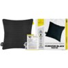Czarno-szara poduszka elektryczna z widocznym panelem sterowania, obok której znajduje się opakowanie z napisem "Mission Air" oraz "Elektryczna Poduszka Grzewcza Cushion Black 40x40". Na opakowaniu widoczne są również piktogramy dotyczące funkcji poduszki oraz instrukcja obsługi w kilku językach.