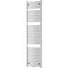 Chromowany grzejnik łazienkowy o wymiarach 1800 x 500 mm z poziomymi rurkami i prostokątnymi pionowymi ramami. Produkt ma moc 647 W i jest oznaczony jako "W102-1800-500-00-01".