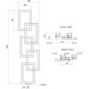 Schemat techniczny przedstawia dekoracyjny grzejnik łazienkowy o wymiarach 1360 x 390 mm z oznaczeniami wymiarów i przyłączy G 1/2". Widoczne są widoki z góry i z dołu, a także szczegóły konstrukcyjne, takie jak wymiary poszczególnych elementów.