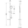 Na zdjęciu znajduje się techniczny rysunek zestawu prysznicowego suwanego z oznaczeniami wymiarów: 900 mm, 240 mm, 1500 mm, 22 mm, 55 mm, 110 mm oraz złącze G1/2. Produkt jest wykonany w chromie i oznaczony jako "Mexen DS40 zestaw prysznicowy suwany, chrom - 785404583-00".