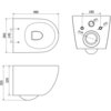 Schemat techniczny przedstawia wymiary miski WC z trzema widokami: z góry, z przodu i z boku. Widoczne są oznaczenia wymiarów: 480 mm, 360 mm, 145 mm, 180 mm, 355 mm, 320 mm oraz średnice Ø100, Ø55 i Ø28.