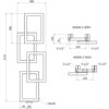 Schemat techniczny przedstawia dekoracyjny grzejnik łazienkowy o wymiarach 1115 x 360 mm z oznaczeniami wymiarów i przyłączy G 1/2". Widoczne są widoki z góry i z dołu, a także szczegóły konstrukcyjne, takie jak wymiary 30x30 mm oraz 210 mm.