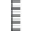 Dekoracyjny grzejnik łazienkowy w kolorze antracytowym, o wymiarach 1600 x 500 mm, składający się z poziomych, równomiernie rozmieszczonych rurek. Produkt ma nowoczesny design i jest przeznaczony do montażu na ścianie.