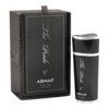 Czarne opakowanie i flakon perfum z białymi napisami: "The Pride of ARMAF Eau de Parfum Pour Homme". Flakon ma srebrne akcenty, a opakowanie ma teksturę przypominającą skórę.