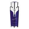 Fioletowy flakon perfum z metalicznymi elementami i niebieskim zdobieniem, na którym widnieje napis: "Magnificent Pour Homme Blue, Eau de Parfum". Na dole znajduje się informacja: "Vaporisateur Natural Spray, 100 ml, 80% vol, 3.4 fl. oz".