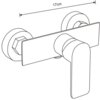 Ilustracja przedstawia schematyczny rysunek zestawu prysznicowego z prostokątną płytką montażową i uchwytem, z zaznaczoną szerokością 17 cm. Produkt jest opisany jako "Mexen Alfa DF62 zestaw prysznicowy, złoty - 745714DF62-50".