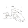 Ilustracja przedstawia schematyczny rysunek techniczny zestawu wannowego z wymiarami: 180 mm, 170 mm i 45 mm. Produkt ma prostokątną formę z widocznym uchwytem i otworem na wodę.