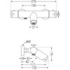 Schemat techniczny przedstawia termostatyczną baterię wannową z wymiarami: szerokość 270 mm, rozstaw 150 mm, wysokość 40 mm, średnica 60 mm, długość 132 mm, z oznaczeniami 27 mm, 18-32 mm, 42 mm, 117 mm, 75 mm oraz 9 mm. Produkt to "Mexen Kai termostatyczna bateria wannowa, chrom - 77300-00".