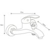 Ilustracja przedstawia schematyczny rysunek baterii wannowej z wymiarami: wysokość 10 cm, długość 17 cm, oraz odległość od wylewki do uchwytu 14,5 cm. Produkt to "Mexen Fabia bateria wannowa, chrom - 746530-00".