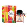 Na zdjęciu znajduje się kolorowe opakowanie perfum z napisem "Twilly d'Hermès" oraz flakonik perfum z czarnym korkiem i ozdobną wstążką. Na opakowaniu widnieje tekst: "EAU DE PARFUM VAPORISATEUR - NATURAL SPRAY, HERMÈS PARIS, 30 ML".