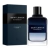 Na zdjęciu widoczna jest butelka perfum oraz opakowanie z napisem "GENTLEMAN GIVENCHY Eau de Toilette Intense". Na opakowaniu znajduje się również oznaczenie pojemności "100 ML" oraz "3.3 FL.OZ".